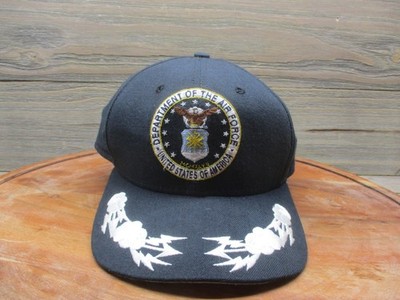 Vintage New Era Air Force Academy Hat Cap Snap Back Mens Large Blue USA