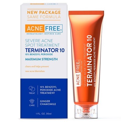 AcneFree Terminator 10 Acne Spot Treatment with Benzoyl Peroxide 10% Maximum Str