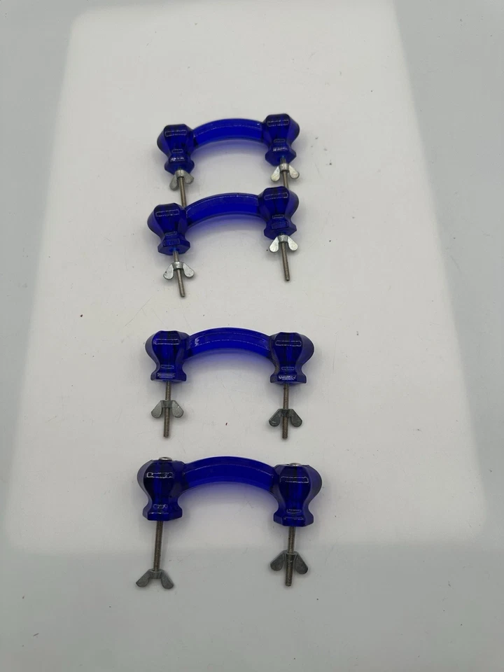 Комплект из 4 ящиков для сноса из кобальтового синего хрустального стекла 4 дюйма ЧИТАЙТЕ - Изображение 2 из 4