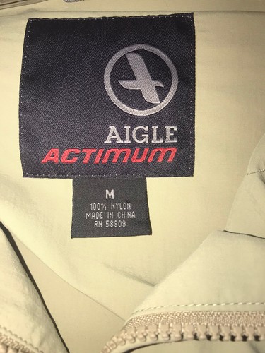 Men's Aigle ACTIMUM Men’s Beige Nylon Long Jacket. Size Med. 8 Pockets. EUC - 第 10/11 張圖片