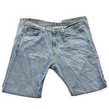 Levis Jeans Mens 36X32 Blue 505 Straight Medium Wash Denim Adult Pants Workwear