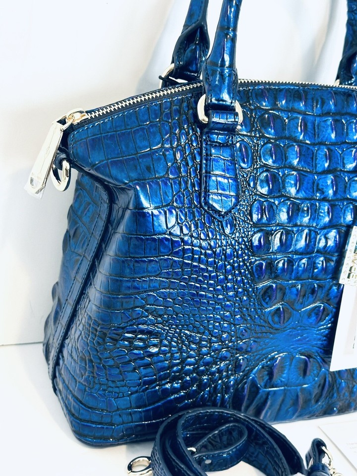 NWT Brahmin Medium Duxbury Neptune Satchel Shoulder Handbag And Charm