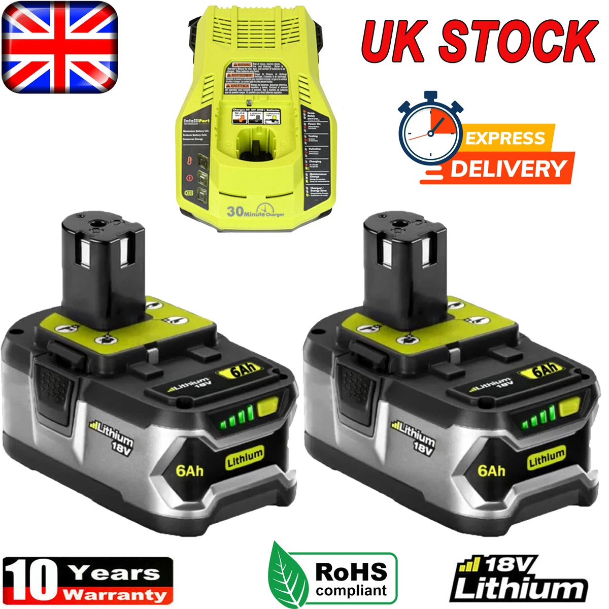 For RYOBI P108 6.0Ah 18V Plus High Capacity Battery 18 Volt Lithium ion UK