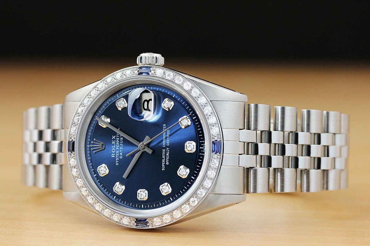 Sale! Rolex 18k White Gold w/ Sapphire + Diamond Bezel Rolex Submariner Date 16610 40MM Diamond Dial Sapphires  main image 3