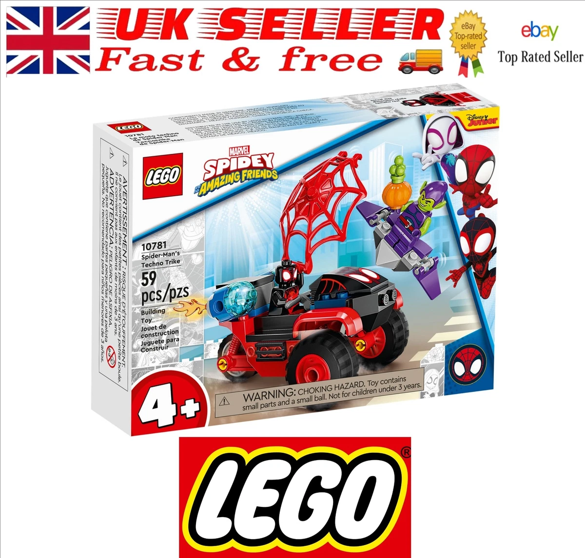LEGO 10781 Spider Mans Techno Trike Marvel Spidey Set Miles