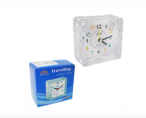 Alarm Clock Square Quartz Bedside Desk Travelling Small Mini Travel Office - 第 1/3 張圖片