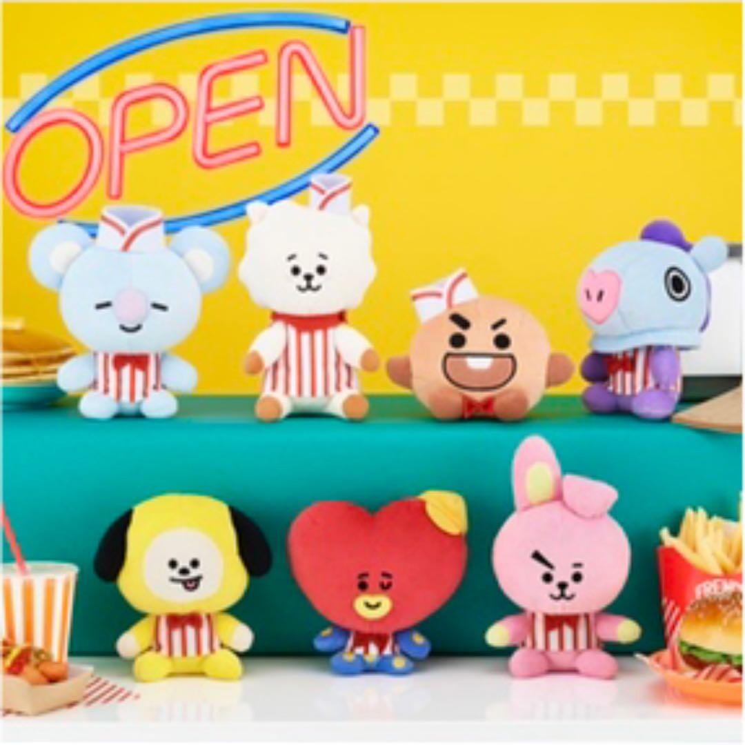 BTS BT21 Plush Doll Complete 7 Set Ichiban Kuji Diner Chef Prize