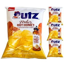 Utz Mike's Hot Honey Potato Chips - Spicy and Sweet Flavors  - 4, 2.6oz Bags