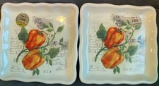 Set Of 2 Cheese Appetizer Plate 8" Effetti Handmade Italy Hostess Habaneros New