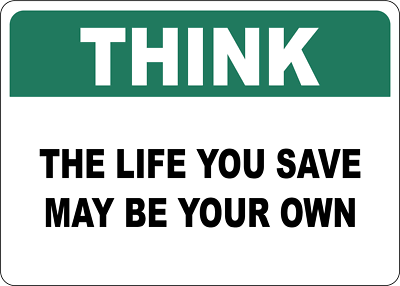 #ad #ad OSHA SAFETY: THINK THE LIFE YOU SAVE MAY BE YOUR OWN Laminated Vinyl Decal $39.99