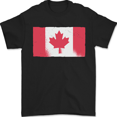 Distressed Canadian Flag Canada Herren Maglietta 100% Baumwolle
