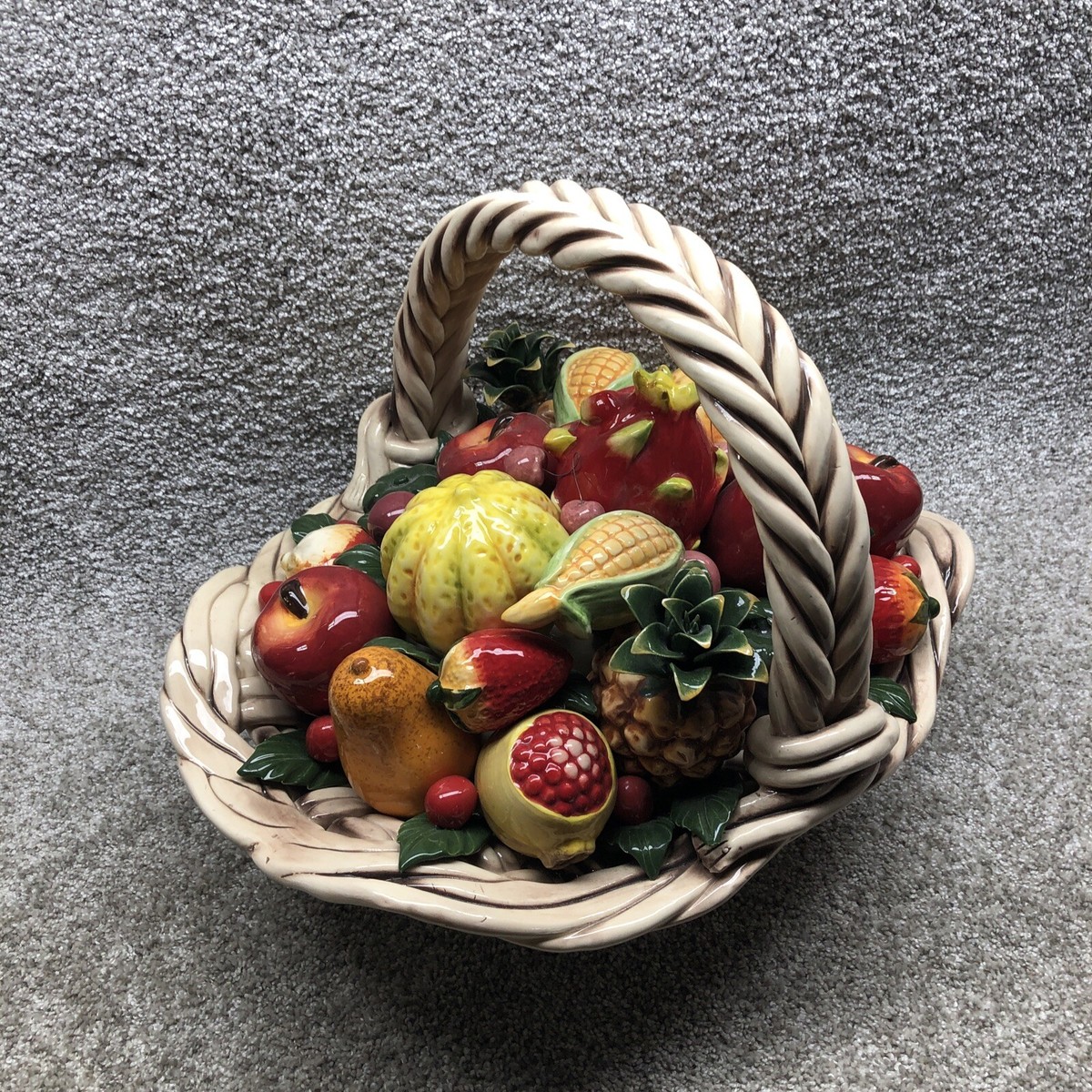 Vintage Imperial Italian Design Porcelain Fruit Basket