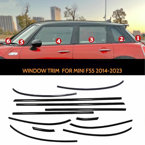 Black Titanium Car Window Strip Moulding Trim forMini Cooper F55 4-Door ...