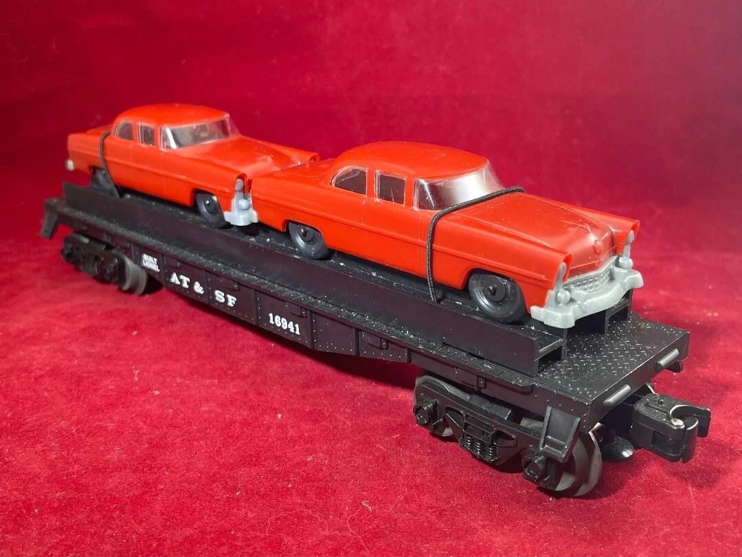 LIONEL- O SCALE -AT &amp; SF AUTO TRANSPORT CAR # 16941 (original cars  included) | eBay