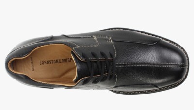 Johnston & Murphy NJ-6461 Black Leather Bicycle Toe Oxford Mens Size 10 M Johnston & Murphy Shuler Bicycle Toe Black Oxfords Shoes for  main image 4