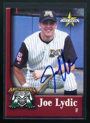 2001 Michigan Battle Cats JOE LYDIC Signed Card autograph AUTO ASTROS PITT PANTH