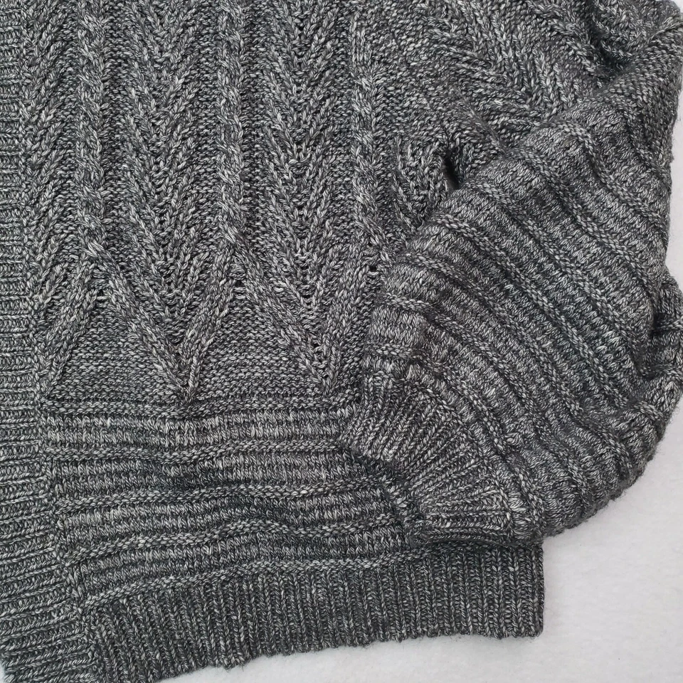 Suéter Lucky Brand Mujer Gris Medio Mezcla de Lana Cable Tejido Cárdigan Globo Foto 2 de 4