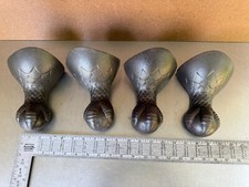Lote de 4 patas antiguas de bañera de hierro fundido con patas de bañera de bolas/garras con escalas
