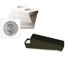  100 BCW Large Dollar 38.5mm Flips 2x2 Coin Holders  Storage Box Archival Safe