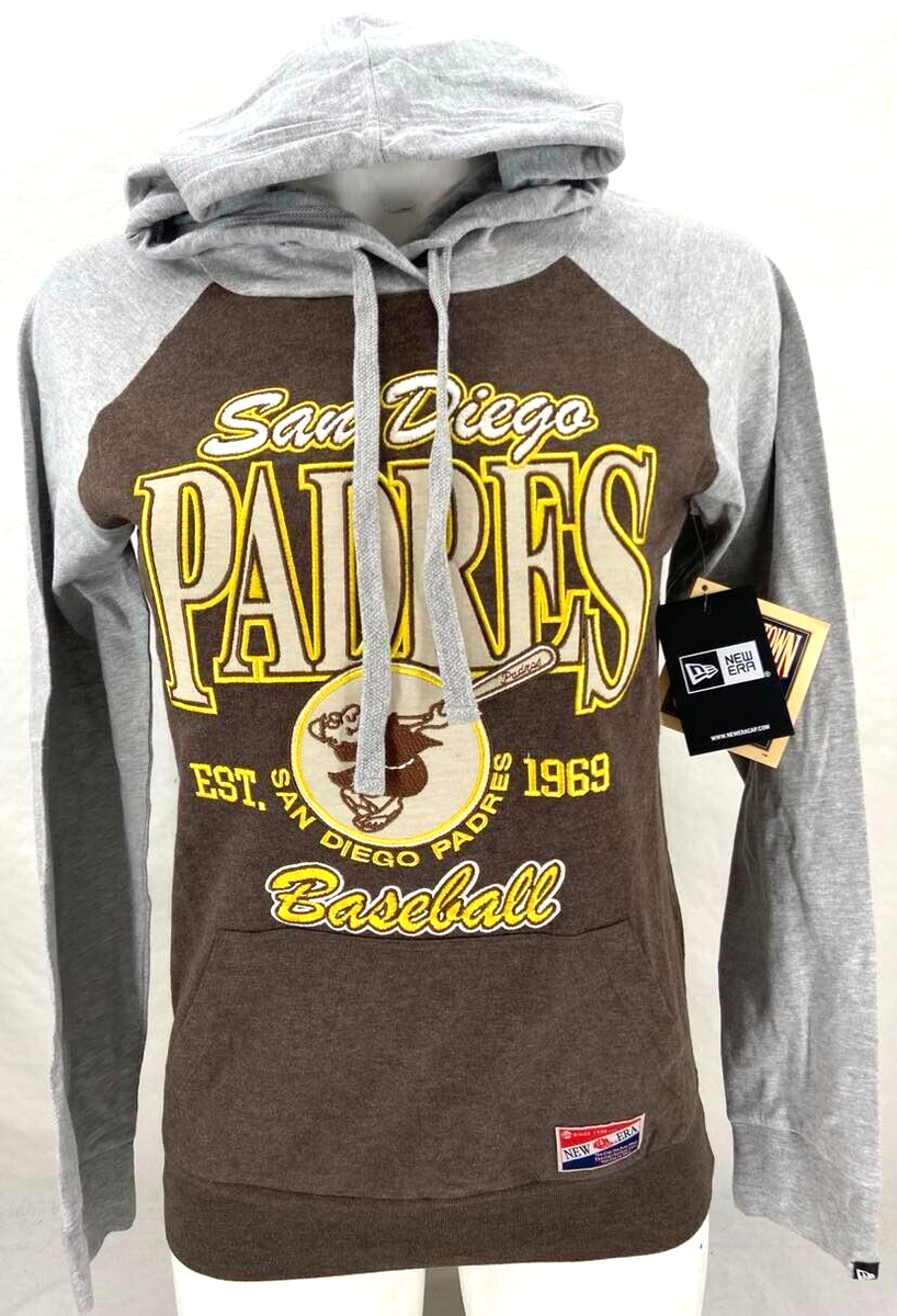 NEW SD San Diego Padres MLB New Era LS Relaxed Pullover Hoodie 
