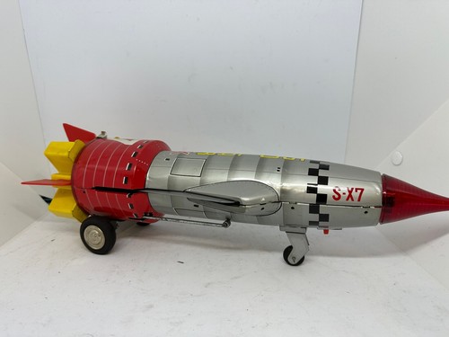 Vintage 1960's Nomura Battery Powered Space Rocket Solar X Tin Space Toy In Box - 第 5/11 張圖片