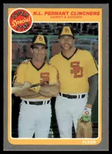 1985 Fleer #633 N.L. Pennant Clinchers (Steve Garvey / Rich Gossage)