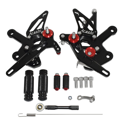 Black Adjustable Rearset Footrests Foot Peg For KAWASAKI ZX-25R ZX
