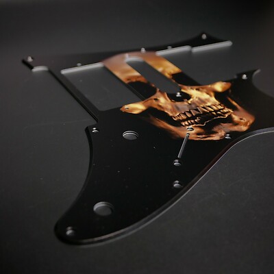 Ibanez Jem Series Pickguard   Gold Human Skull   Custom Pickguard   Graphic