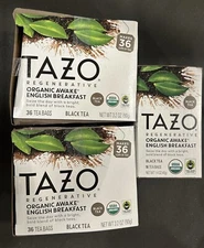 3 Tazo Tea Black Tea - Organic Awake English Breakfast 88 Ct Total Bb 12/25