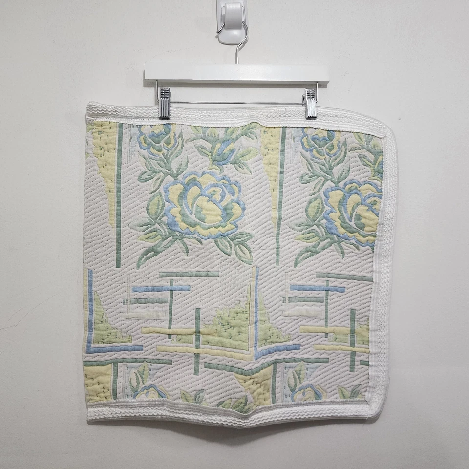 Funda de almohada acolchada fundas falsas bordadas florales blancas campo 20x18 Foto 4 de 4