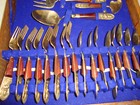 Mid Century Siam Wood and Brass Flatware Set, T. Man Jewelry Factory — photo 6