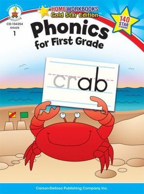 Carson Dellosa Phonics for First Grade Workbook, Consonan- paperback, 1604187859