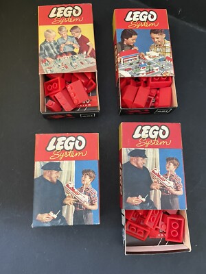 LEGO System Set Nr. 281 Steine Vintage Verpackungs Variante ! 4x Vintage