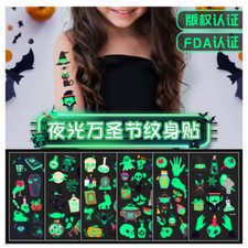 10-pcs Kids Halloween Fluorescence Waterproof Temporary Tattoo sticker removable