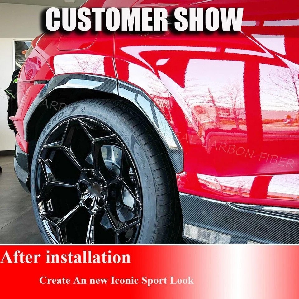 REAL CARBON Wheel Eyebrow Fender Flare Arch Trim For Lamborghini Urus 2018-2023