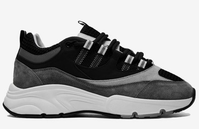 Cleens Aero Runners Sneaker Carbon schwarz grau Wildleder Größe UK 12,5
