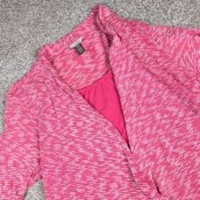 White Stag Women's XL/XG Pink White Marled Knit Open Front Cardigan