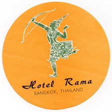 Vintage - Hotel Rama Bangkok Thailand - Luggage Label - XL1K