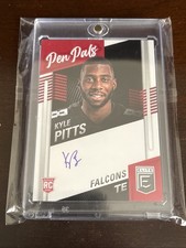 2021 Donruss Elite Kyle Pitts Pen Pals On Card Auto Falcons Rookie - PURPLE AUTO
