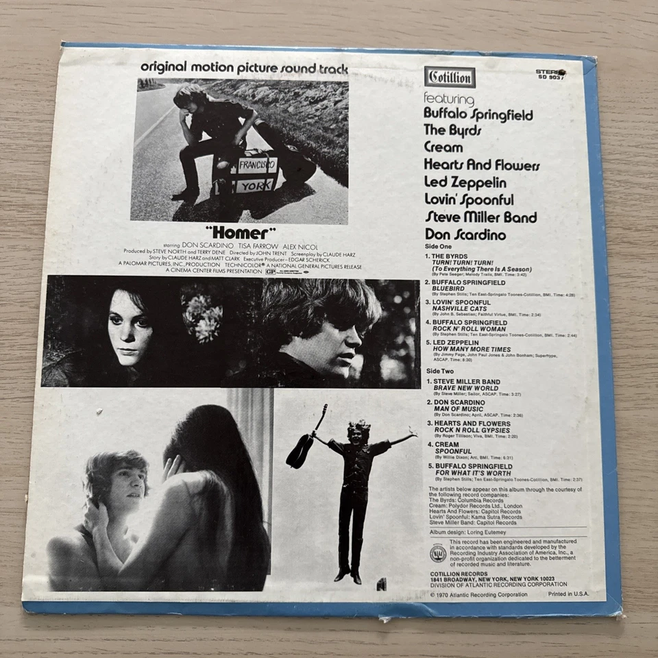 Homer Soundtrack LP 1970 Vinyl Album - Led Zeppelin, Cream, Steve Miller Band - Image 2 of 4
