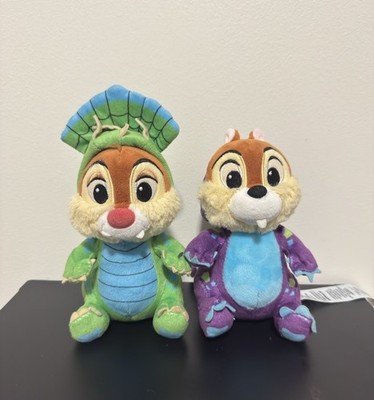 Disney Chip & Dale Dinosaur Plush Animal Kingdom Dinoland Dino-Bash 7  READ