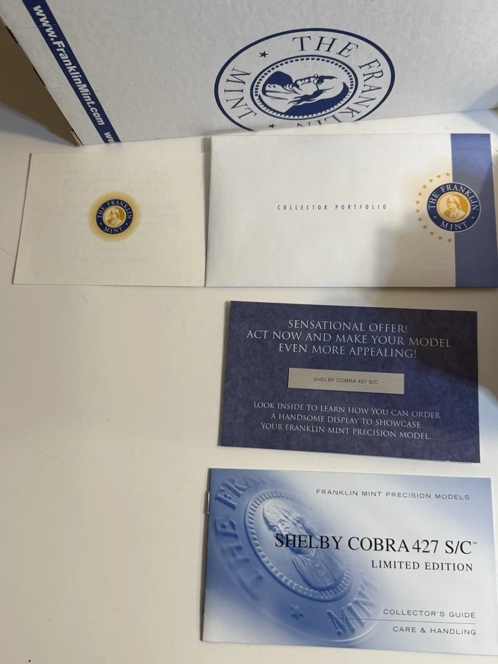 Franklin Mint Shelby Cobra 427 S/C 1966 Black 1:24 # 965/1500 Complete W Box COA - Image 4 of 4