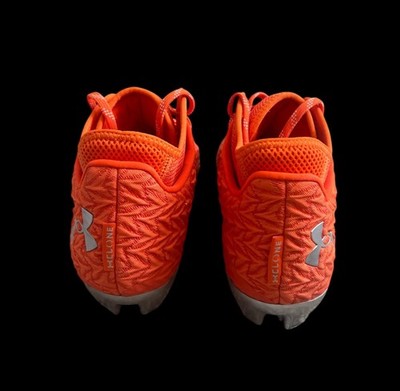 Under Armour Spotlight 4 MC Football Cleats 3027977-800 Orange Silver Men Sz 14 Size 12 - Under Armour Spotlight 4 MC Football Cleats  main image 4