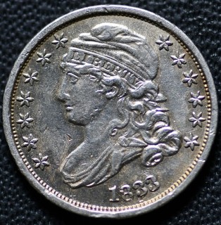 1833 Capped Bust Dime AU Details Cleaned