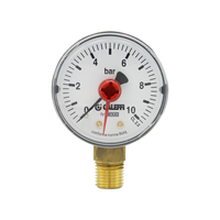 "Druck Anzeige Manometer Druckanzeige 1/4\" 0-10 Bar Ø 50Mm Anschluss Unten Mittig"
