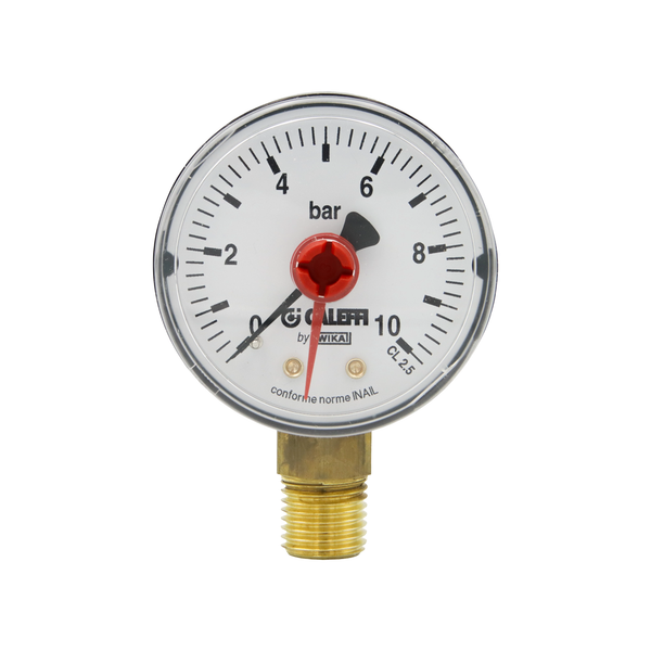 "Druck Anzeige Manometer Druckanzeige 1/4\" 0-10 Bar Ø 50Mm Anschluss Unten Mittig"-image