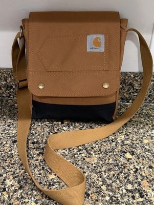 Carhartt Brown Black Button Closure Rain Defender Crossbody Bag Strap