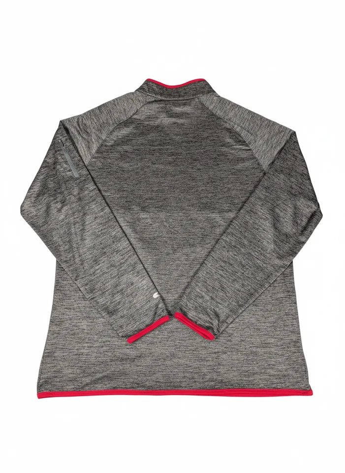 Colosseum Texas Tech Red Raiders Men's 1/4 Zip Pullover Jacket Grey Red Large - Image 2 of 4