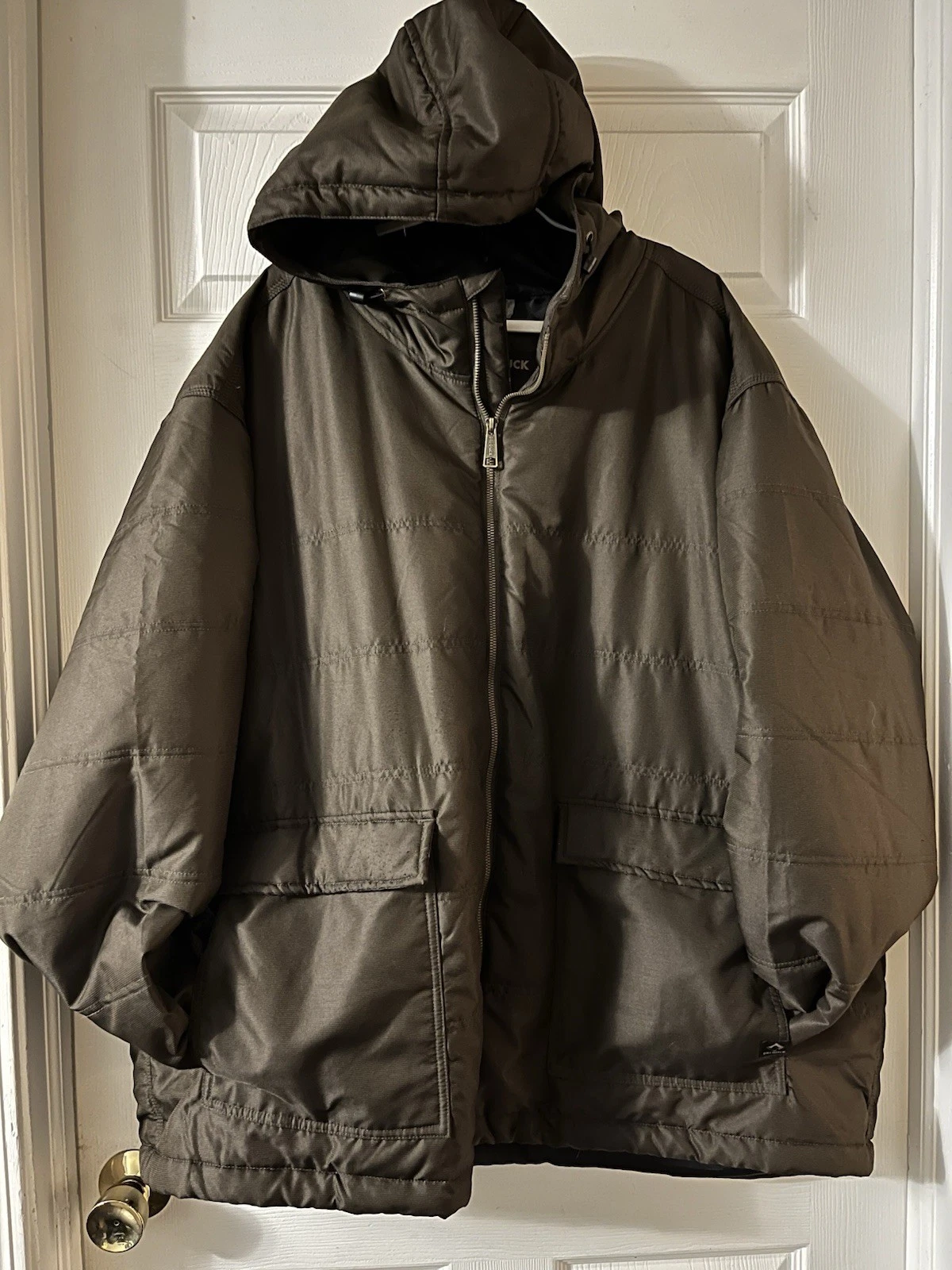 Dri Duck Trooper Jacket Mens 3XL Brown Tuff Tech Puffer Hood Canvas Insulated