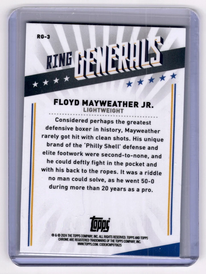 2024 Topps Chrome #RG-3 Floyd Mayweather Jr. Ring Generals - Image 2 of 2